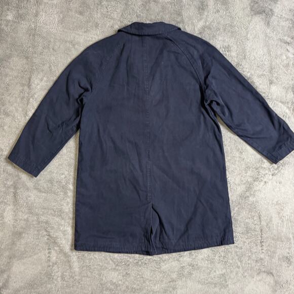 Seasalt Cornwall Roberts Coat Navy Blue Canvas Womens 12 Lined Button Overcoat - Picture 3 of 12